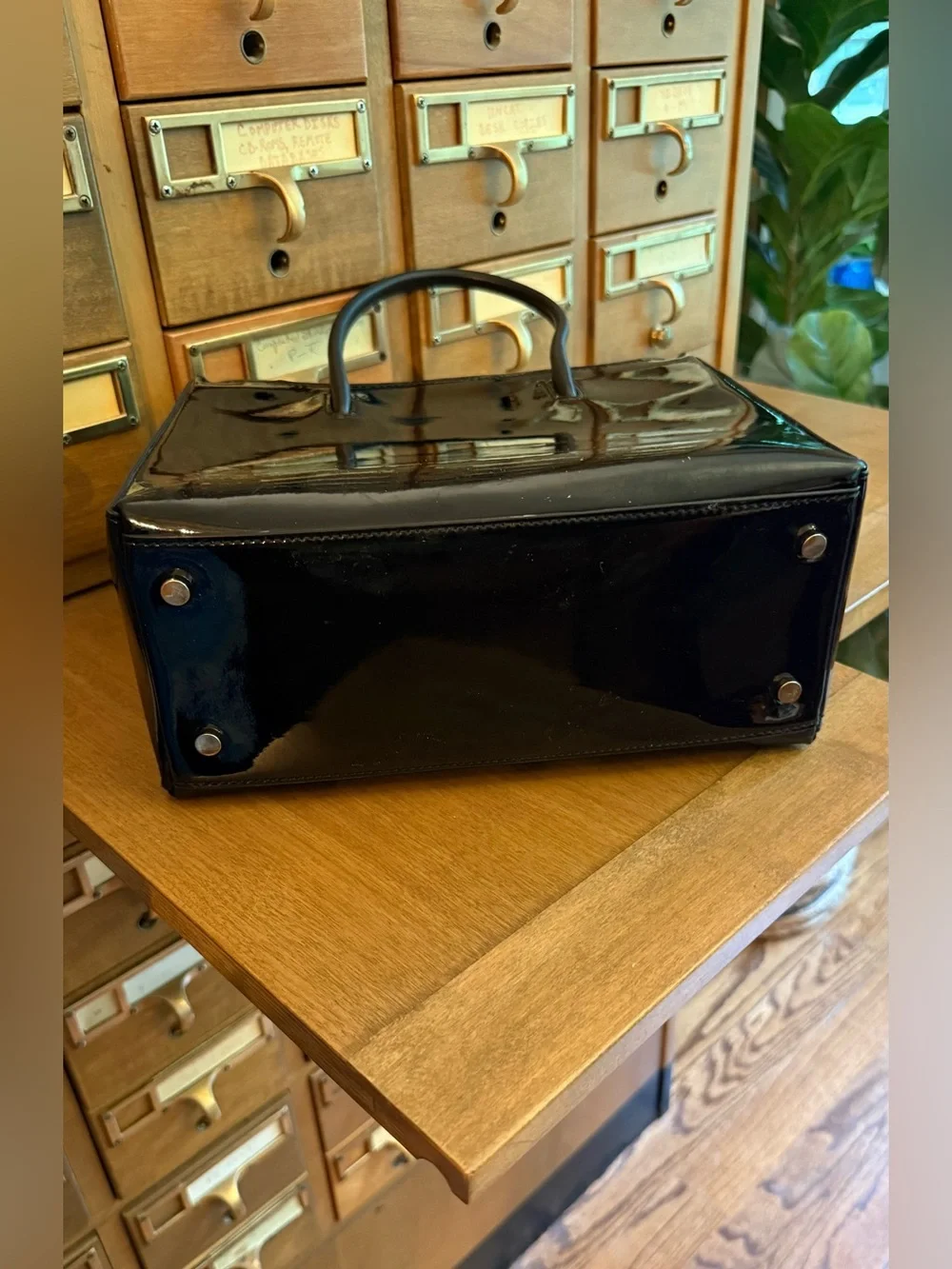Kate Spade, New York Shiny Black Patent Leather Shopper Tote